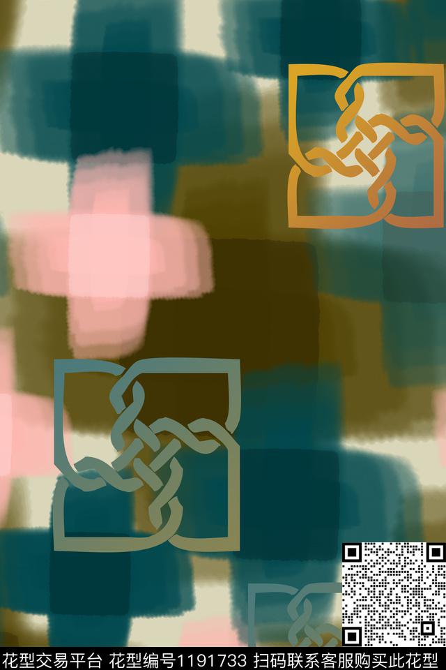 复古装饰男装休闲花卉手绘线条笔触数码印花华亿平台下载（图片编号: 1191733） - 瓦栏（Walan）