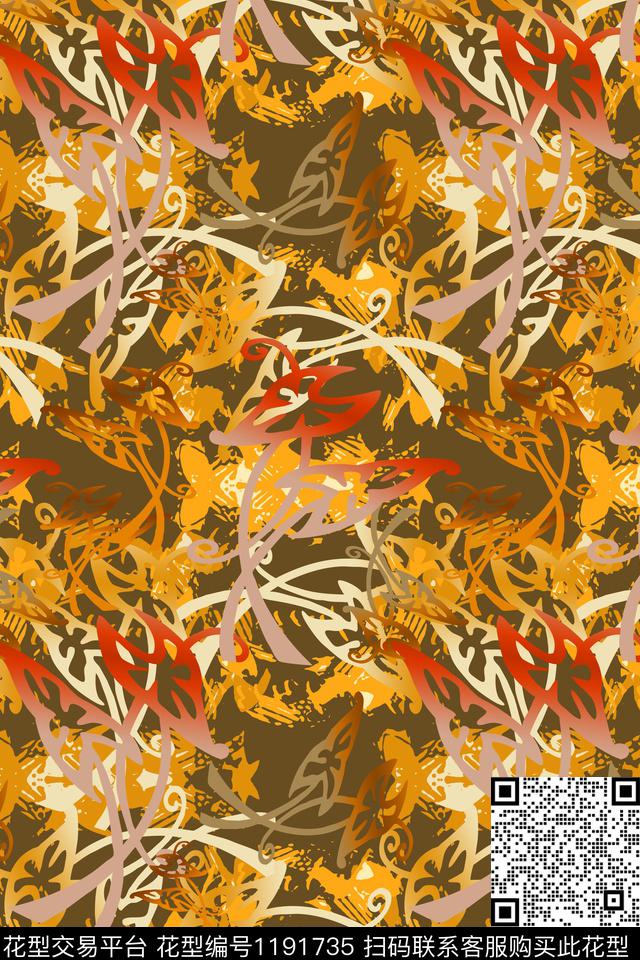 民族风复古装饰男装休闲花卉数码印花华亿平台下载（图片编号: 1191735） - 瓦栏（Walan）