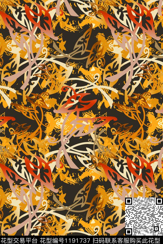 民族风复古装饰男装休闲花卉数码印花华亿平台下载（图片编号: 1191737） - 瓦栏（Walan）