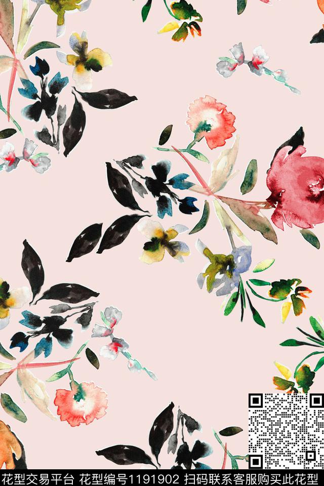 数码华亿平台花卉大牌风数码印花华亿平台下载（图片编号: 1191902） - 瓦栏（Walan）