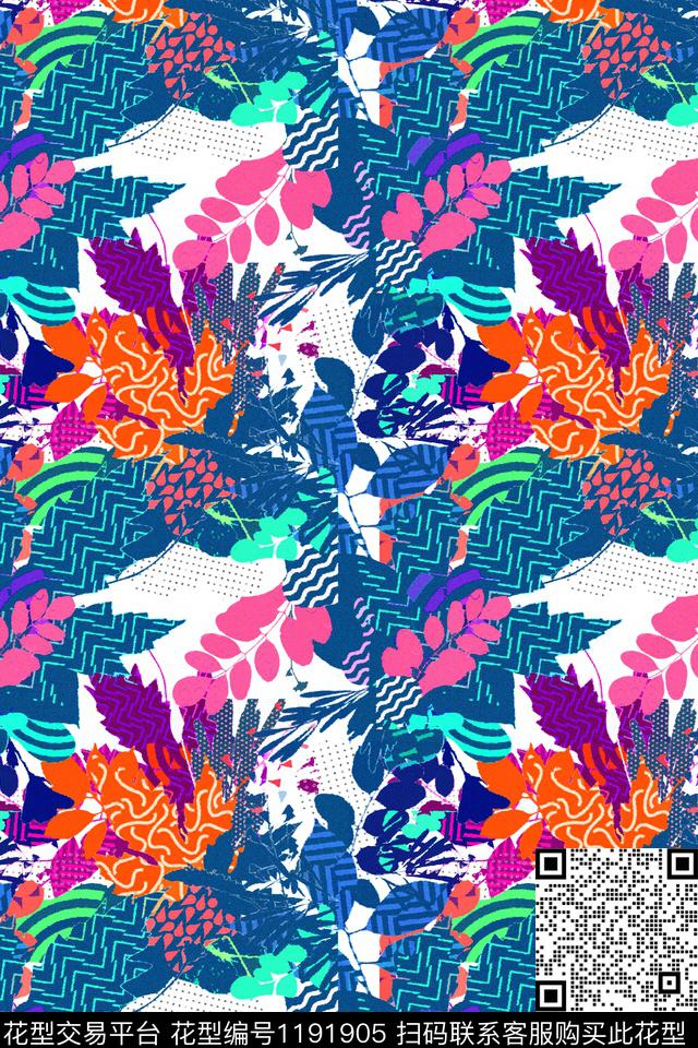 大牌风花卉波普传统印花华亿平台下载（图片编号: 1191905） - 瓦栏（Walan）