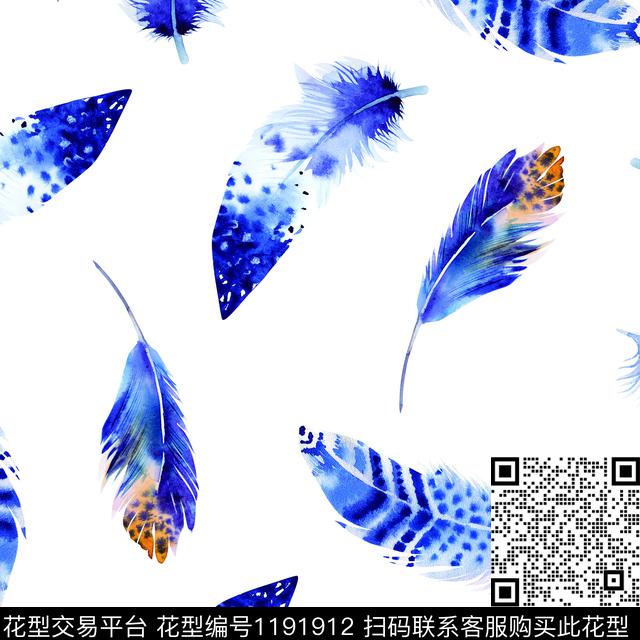 羽毛波点淑女数码印花华亿平台下载（图片编号: 1191912） - 瓦栏（Walan）