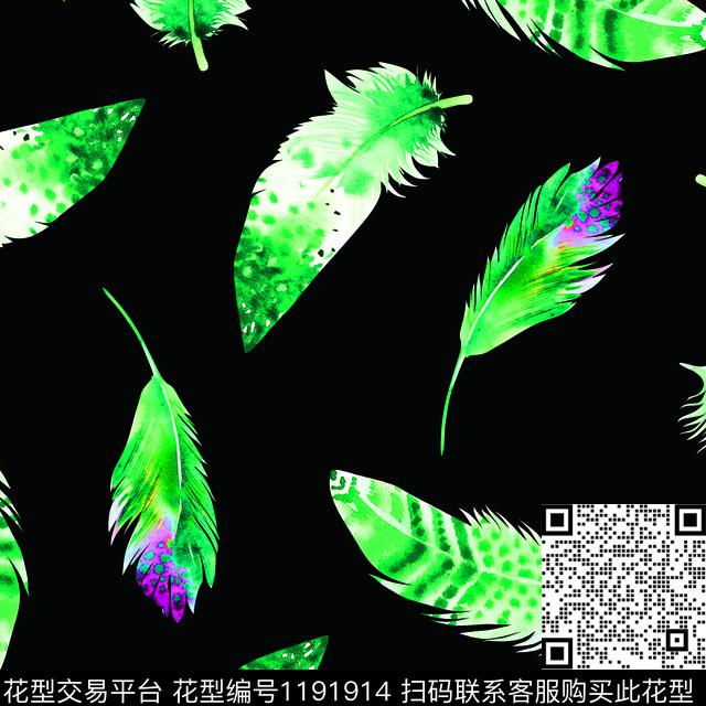 羽毛波点淑女数码印花华亿平台下载（图片编号: 1191914） - 瓦栏（Walan）