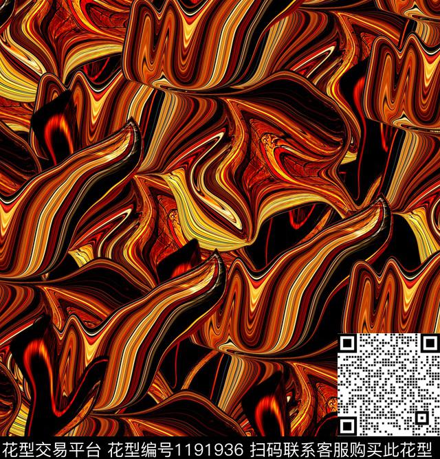 几何花卉复古数码印花华亿平台下载（图片编号: 1191936） - 瓦栏（Walan）