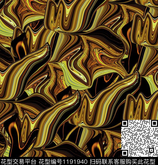 几何花卉复古数码印花华亿平台下载（图片编号: 1191940） - 瓦栏（Walan）