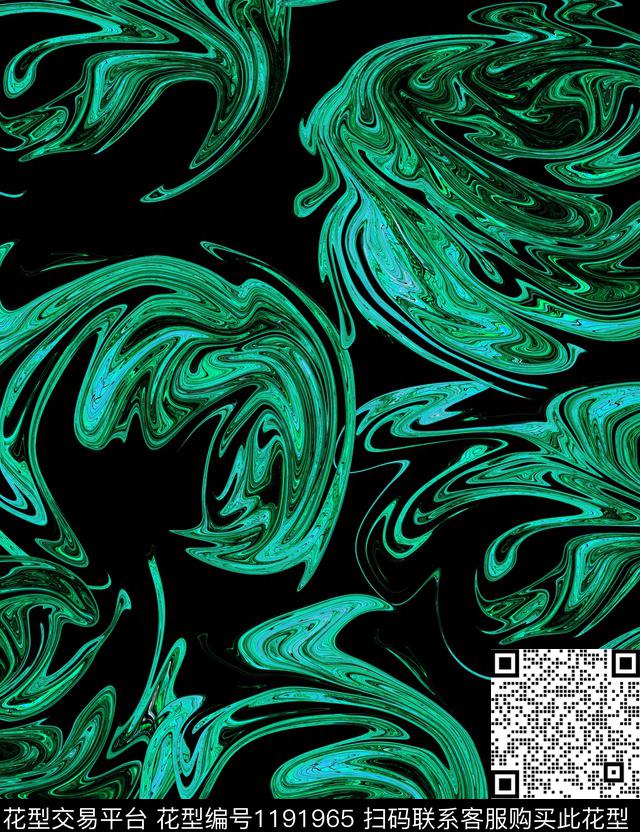 抽象花卉复古数码印花华亿平台下载（图片编号: 1191965） - 瓦栏（Walan）