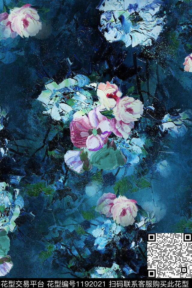 花卉油画华亿平台中老年数码印花华亿平台下载（图片编号: 1192021） - 瓦栏（Walan）