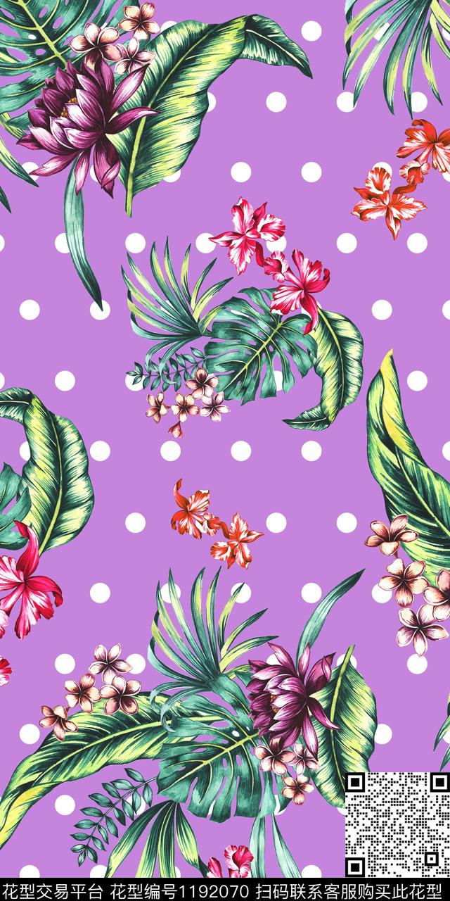 数码华亿平台花卉大牌风数码印花华亿平台下载（图片编号: 1192070） - 瓦栏（Walan）