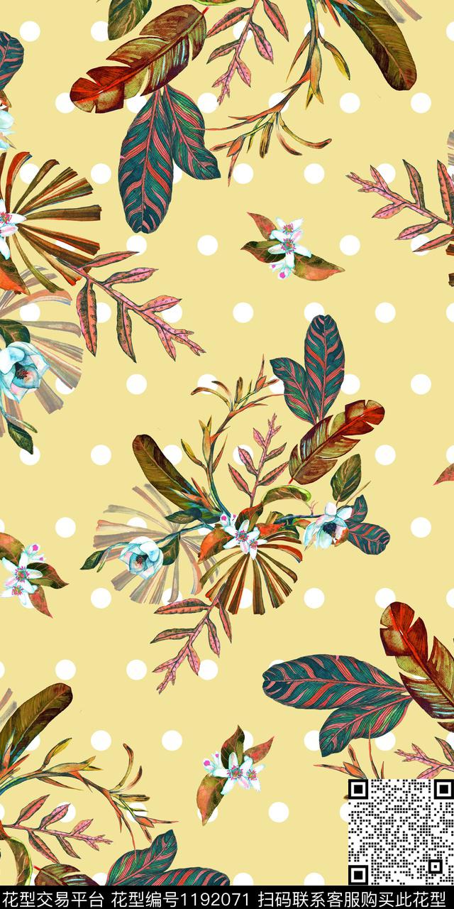花卉大牌风小碎花数码印花华亿平台下载（图片编号: 1192071） - 瓦栏（Walan）