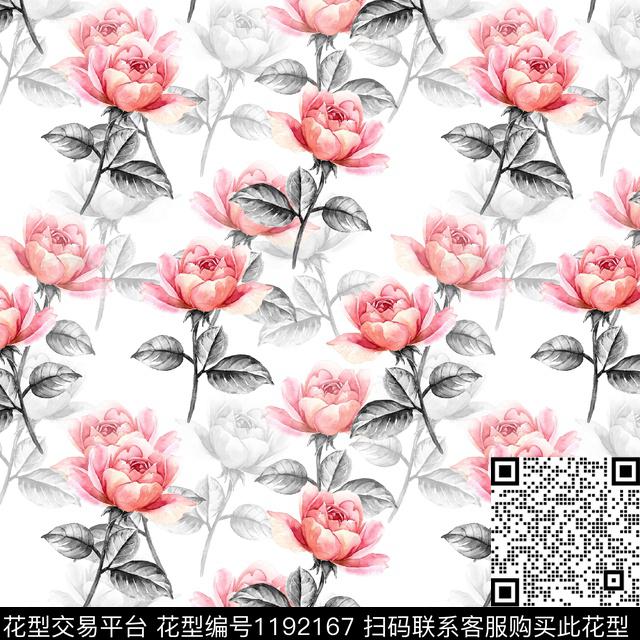 数码华亿平台清爽底花卉花卉数码印花华亿平台下载（图片编号: 1192167） - 瓦栏（Walan）