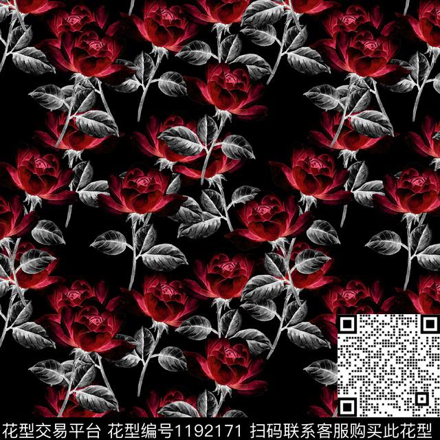 数码华亿平台清爽底花卉花卉数码印花华亿平台下载（图片编号: 1192171） - 瓦栏（Walan）