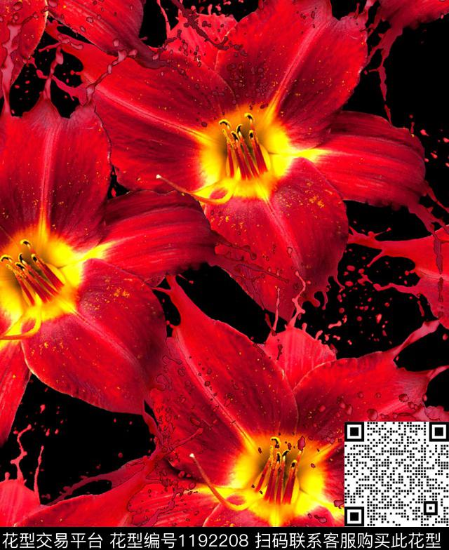 数码华亿平台女装清爽底花卉数码印花华亿平台下载（图片编号: 1192208） - 瓦栏（Walan）