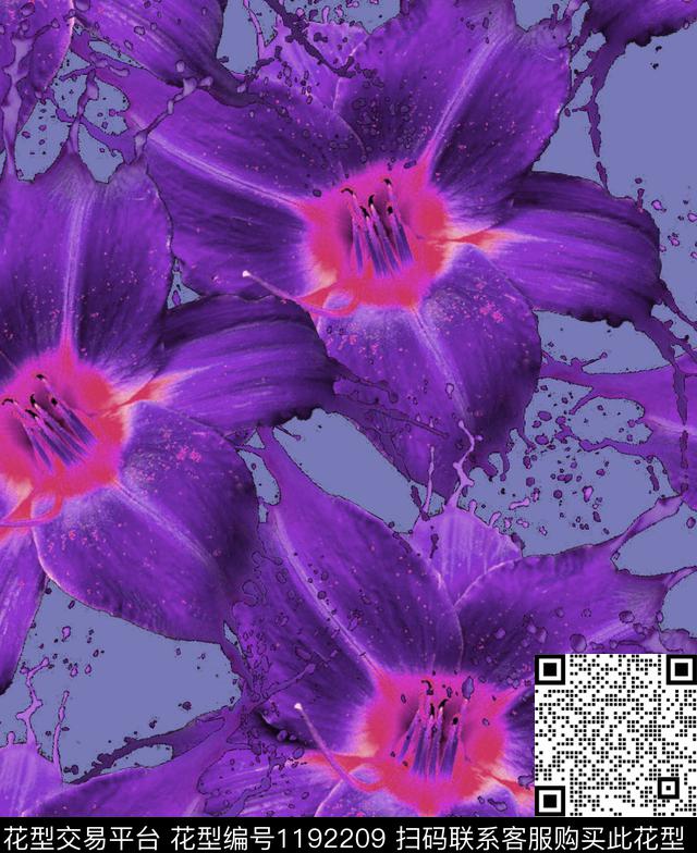 数码华亿平台女装清爽底花卉数码印花华亿平台下载（图片编号: 1192209） - 瓦栏（Walan）