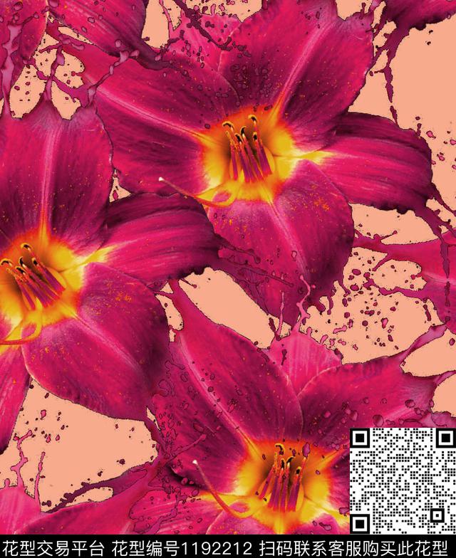 数码华亿平台女装清爽底花卉数码印花华亿平台下载（图片编号: 1192212） - 瓦栏（Walan）