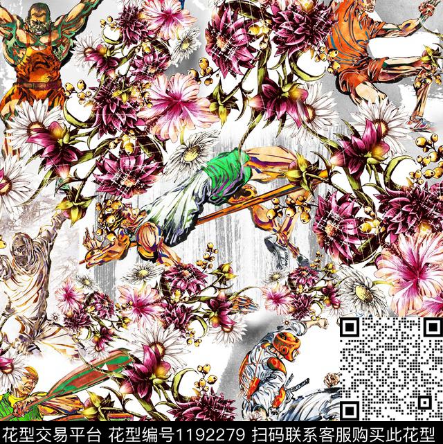 数码华亿平台花卉中国风数码印花华亿平台下载（图片编号: 1192279） - 瓦栏（Walan）