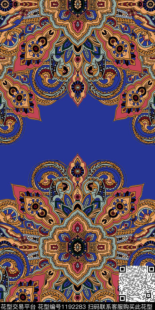 洋阳---民族风佩斯利丝绸真丝数码印花华亿平台下载（图片编号: 1192283） - 瓦栏（Walan）
