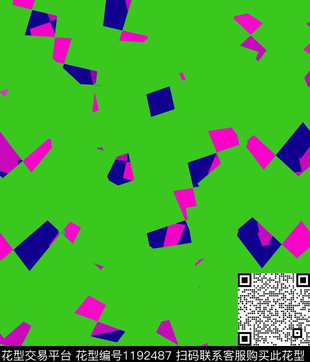 几何抽象小碎花数码印花华亿平台下载（图片编号: 1192487） - 瓦栏（Walan）