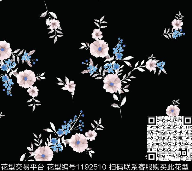 数码华亿平台清爽底花卉花卉数码印花华亿平台下载（图片编号: 1192510） - 瓦栏（Walan）