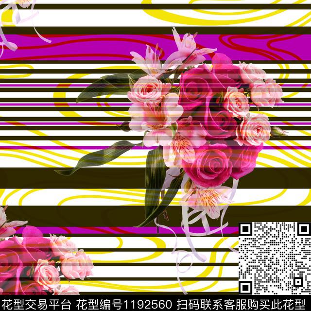 数码华亿平台花卉大牌风数码印花华亿平台下载（图片编号: 1192560） - 瓦栏（Walan）