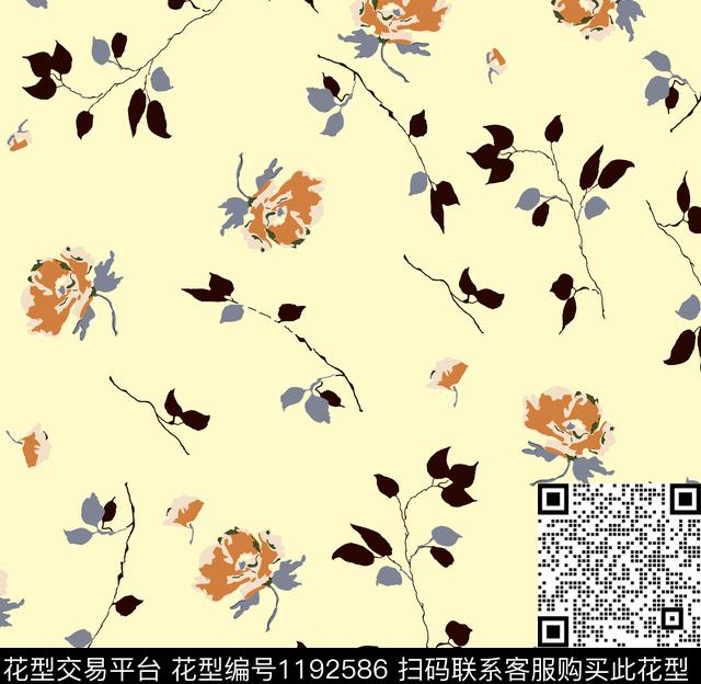 水彩花卉褪色花卉花卉传统印花华亿平台下载（图片编号: 1192586） - 瓦栏（Walan）