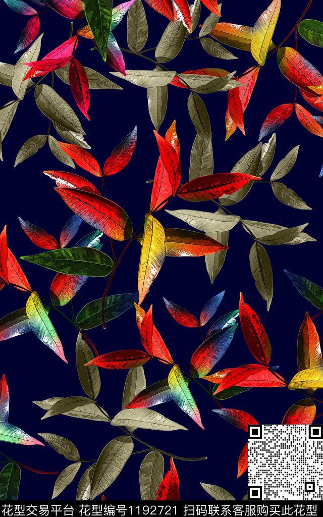 数码华亿平台手绘素雅数码印花华亿平台下载（图片编号: 1192721） - 瓦栏（Walan）