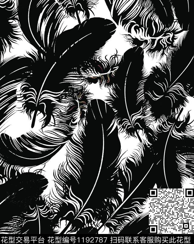 数码华亿平台羽毛男装传统印花华亿平台下载（图片编号: 1192787） - 瓦栏（Walan）