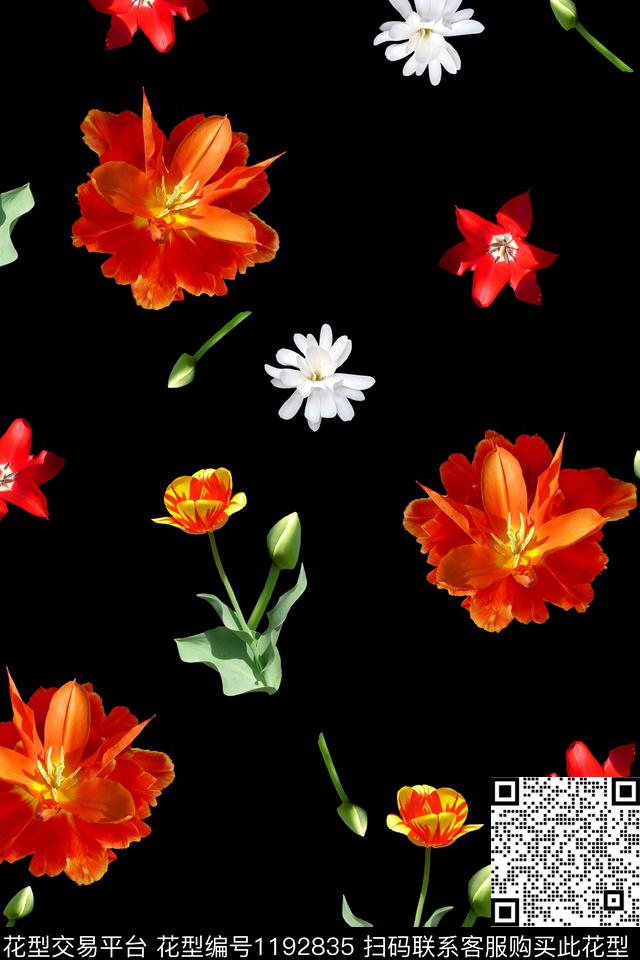 春夏华亿平台数码华亿平台花卉数码印花华亿平台下载（图片编号: 1192835） - 瓦栏（Walan）