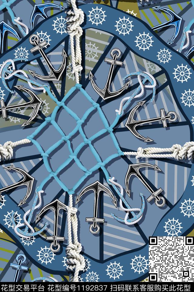 船锚其他航海风数码印花华亿平台下载（图片编号: 1192837） - 瓦栏（Walan）