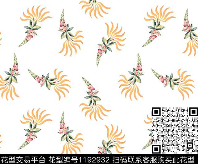 数码华亿平台女装清爽底花卉数码印花华亿平台下载（图片编号: 1192932） - 瓦栏（Walan）