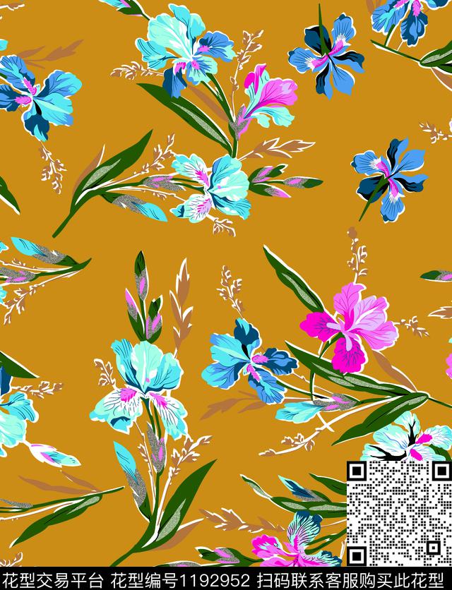 春夏华亿平台数码华亿平台花卉传统印花华亿平台下载（图片编号: 1192952） - 瓦栏（Walan）