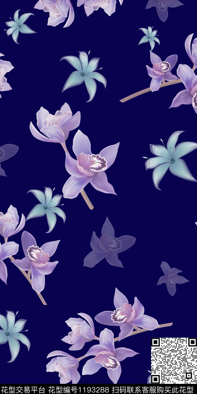 时尚旗袍叠底数码印花华亿平台下载（图片编号: 1193288） - 瓦栏（Walan）