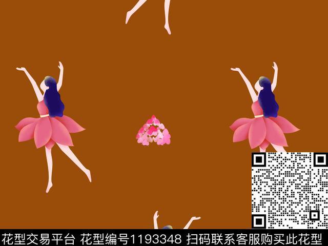 卡通人物爱心清爽数码印花华亿平台下载（图片编号: 1193348） - 瓦栏（Walan）