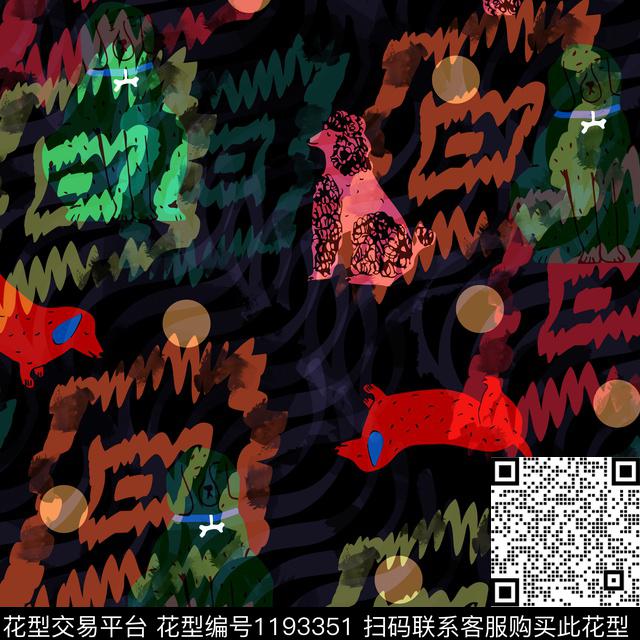 动物纹男装纹理数码印花华亿平台下载（图片编号: 1193351） - 瓦栏（Walan）