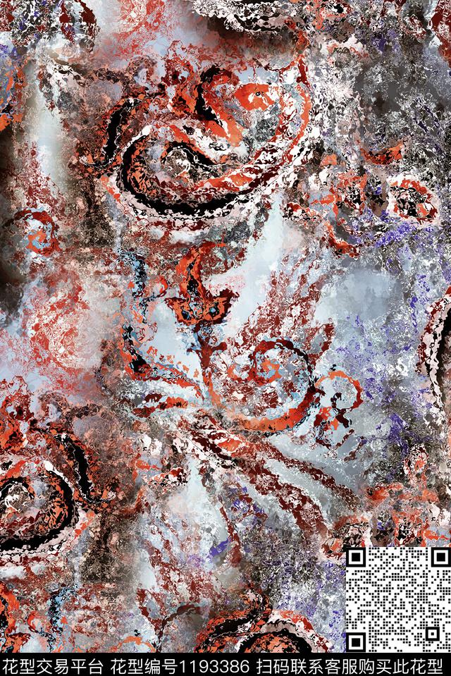 佩斯利肌理复古数码印花华亿平台下载（图片编号: 1193386） - 瓦栏（Walan）