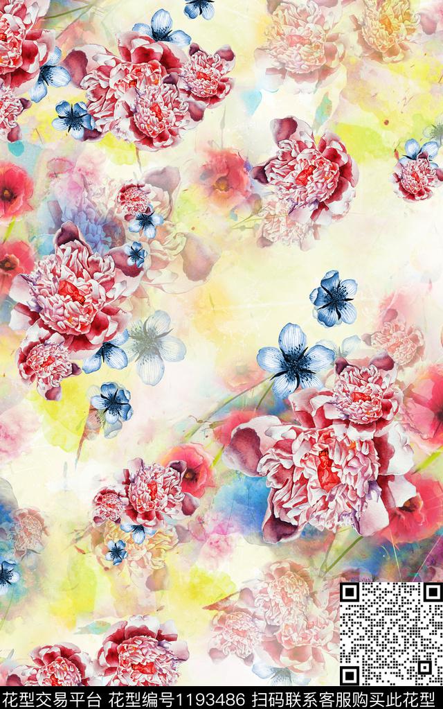 数码华亿平台抽象棉麻数码印花华亿平台下载（图片编号: 1193486） - 瓦栏（Walan）