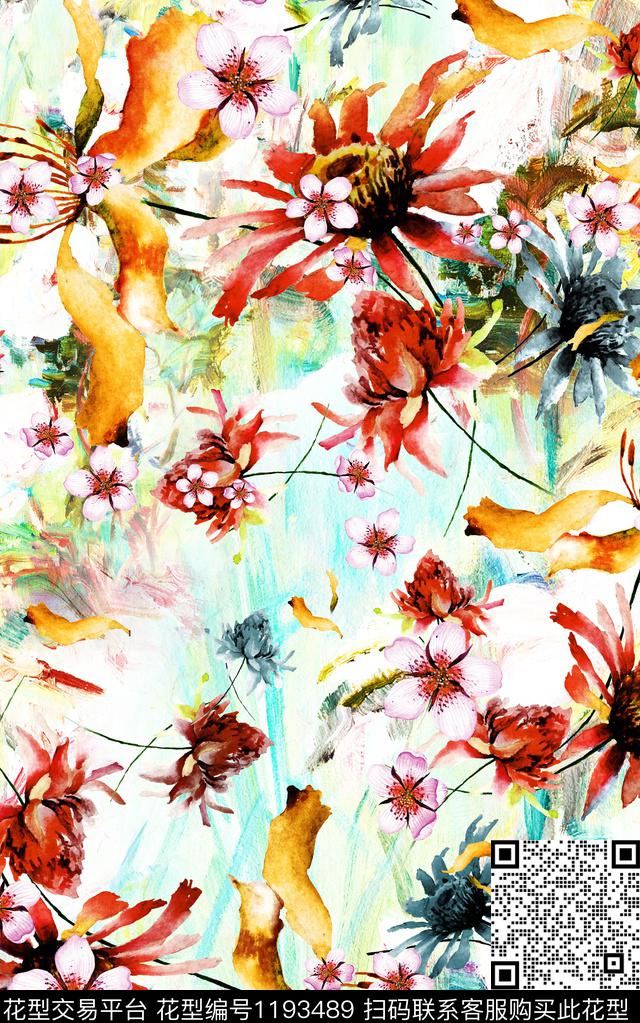 数码华亿平台抽象棉麻数码印花华亿平台下载（图片编号: 1193489） - 瓦栏（Walan）