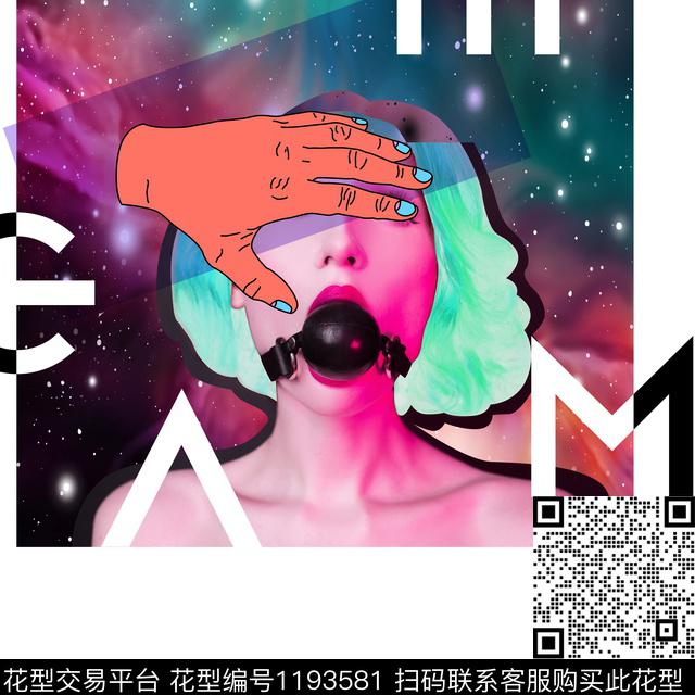 潮牌趣味胸前独幅数码印花华亿平台下载（图片编号: 1193581） - 瓦栏（Walan）