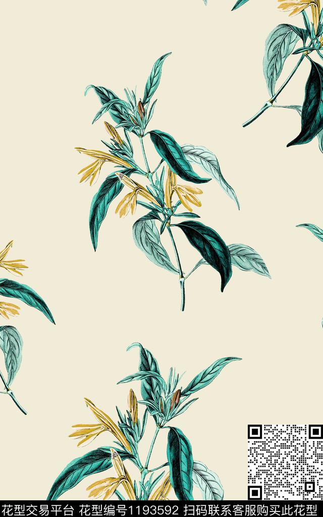 扎染华亿平台几何花卉数码印花华亿平台下载（图片编号: 1193592） - 瓦栏（Walan）