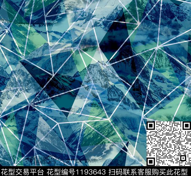 男装几何雪山数码印花华亿平台下载（图片编号: 1193643） - 瓦栏（Walan）