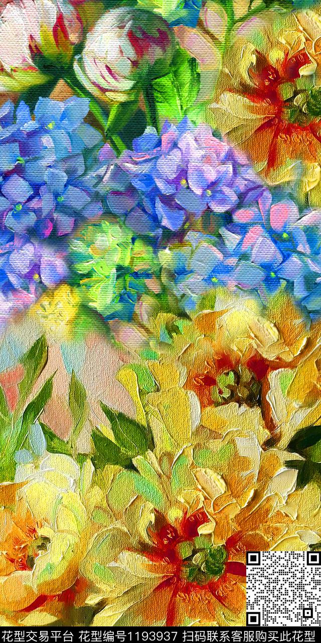 定位花油画华亿平台洋阳---花卉数码印花华亿平台下载（图片编号: 1193937） - 瓦栏（Walan）