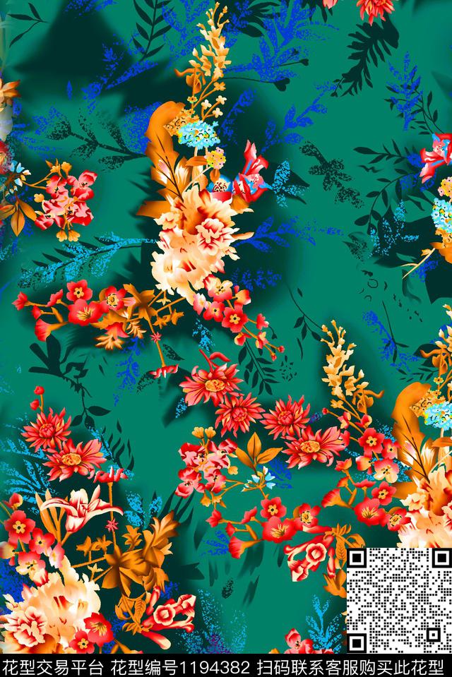 数码华亿平台旗袍复古数码印花华亿平台下载（图片编号: 1194382） - 瓦栏（Walan）