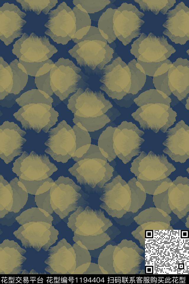 几何青蓝雅韵系列抽象数码印花华亿平台下载（图片编号: 1194404） - 瓦栏（Walan）