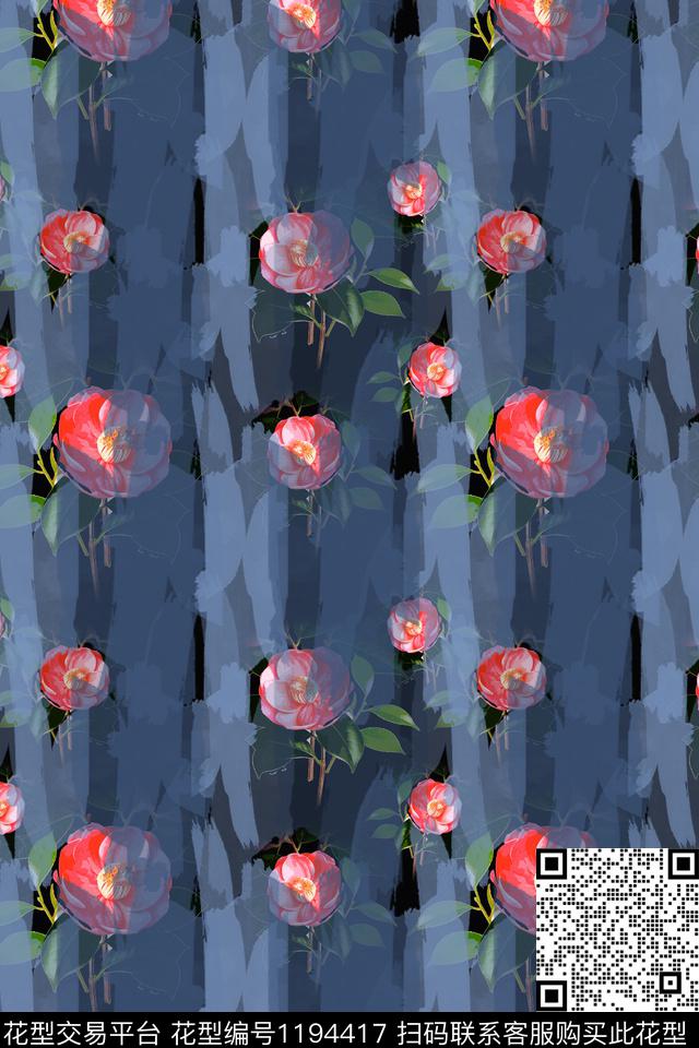 抽象花卉抽象迷彩图案数码印花华亿平台下载（图片编号: 1194417） - 瓦栏（Walan）