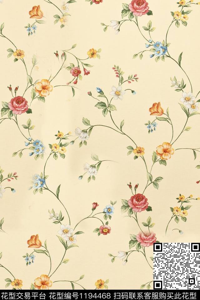 小碎花满版散花连衣裙数码印花华亿平台下载（图片编号: 1194468） - 瓦栏（Walan）