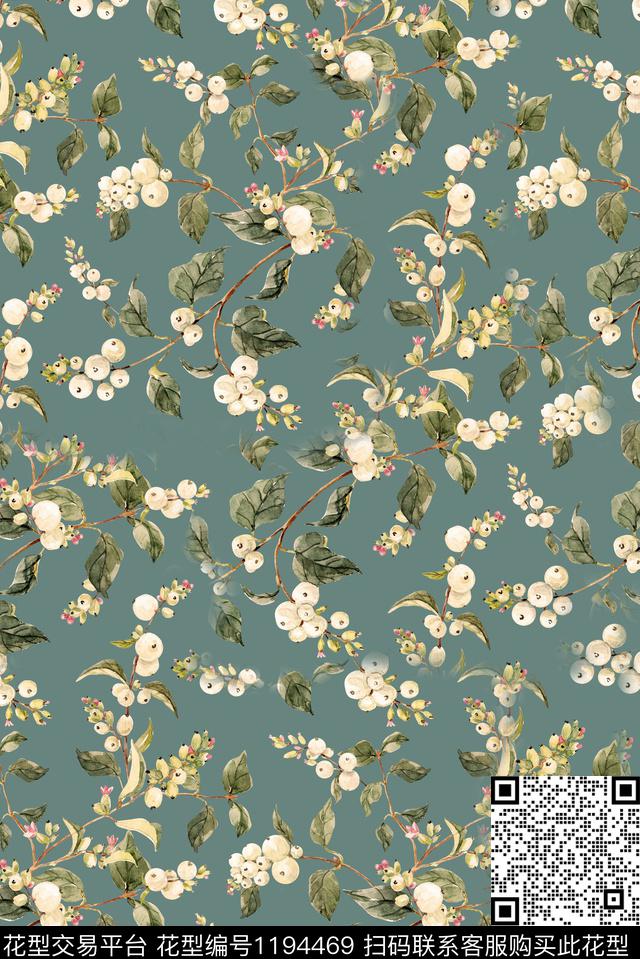 小碎花满版散花旗袍数码印花华亿平台下载（图片编号: 1194469） - 瓦栏（Walan）