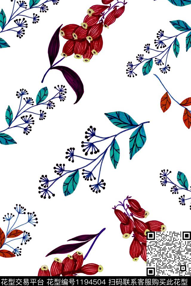 花卉连衣裙数码印花华亿平台下载（图片编号: 1194504） - 瓦栏（Walan）