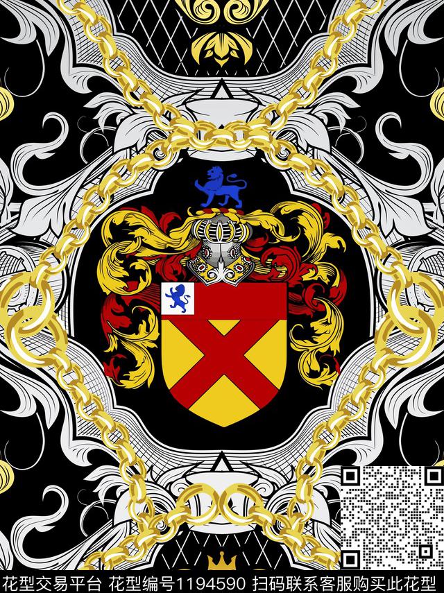 古典花纹数码华亿平台大牌风数码印花华亿平台下载（图片编号: 1194590） - 瓦栏（Walan）