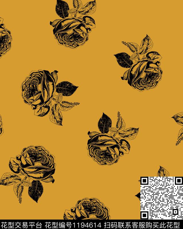 数码华亿平台花卉清爽数码印花华亿平台下载（图片编号: 1194614） - 瓦栏（Walan）