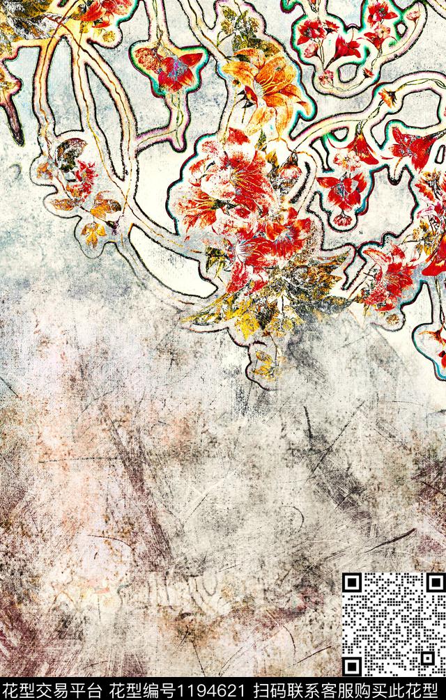 数码华亿平台复古民族风数码印花华亿平台下载（图片编号: 1194621） - 瓦栏（Walan）