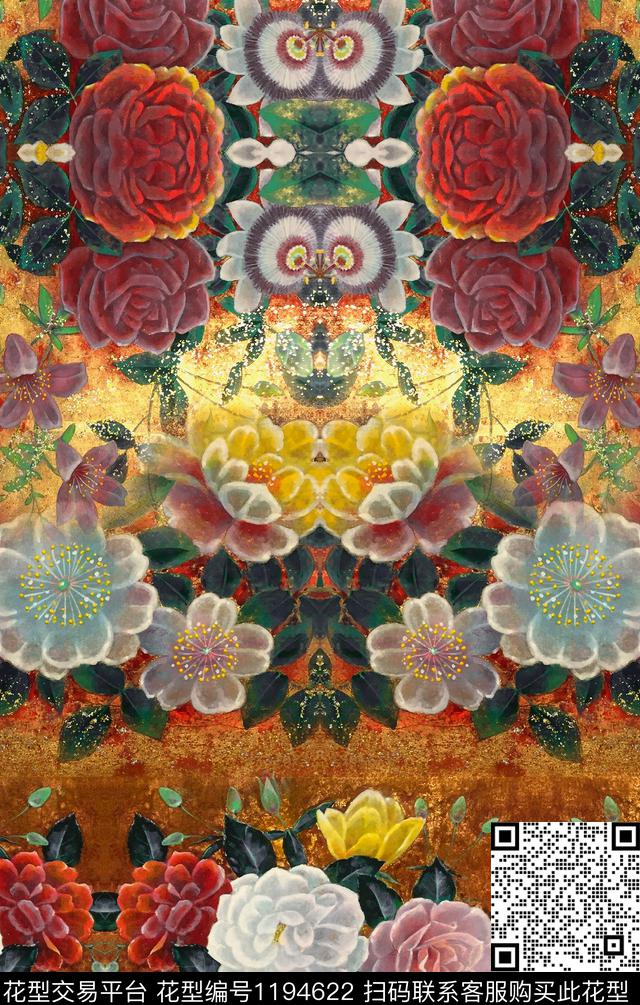 数码华亿平台复古民族风数码印花华亿平台下载（图片编号: 1194622） - 瓦栏（Walan）